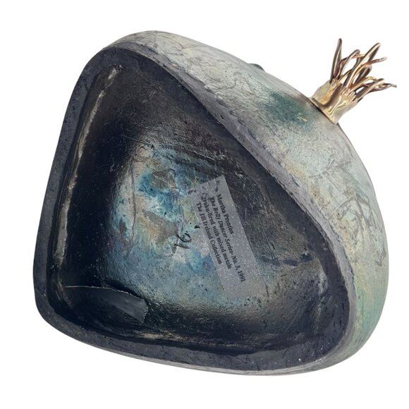 OOAK Raku Pottery Brass Art Vase Belly Dancer Series by Martha Prentiss 10"x8.5" - Picture 6 of 7